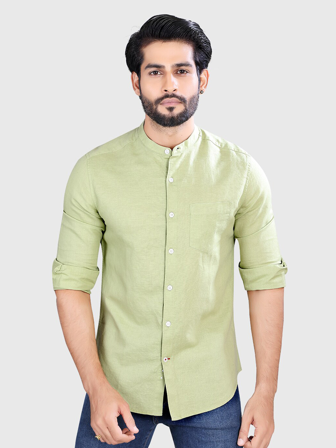 

VASTRADO Men Green Comfort Casual Cotton Shirt