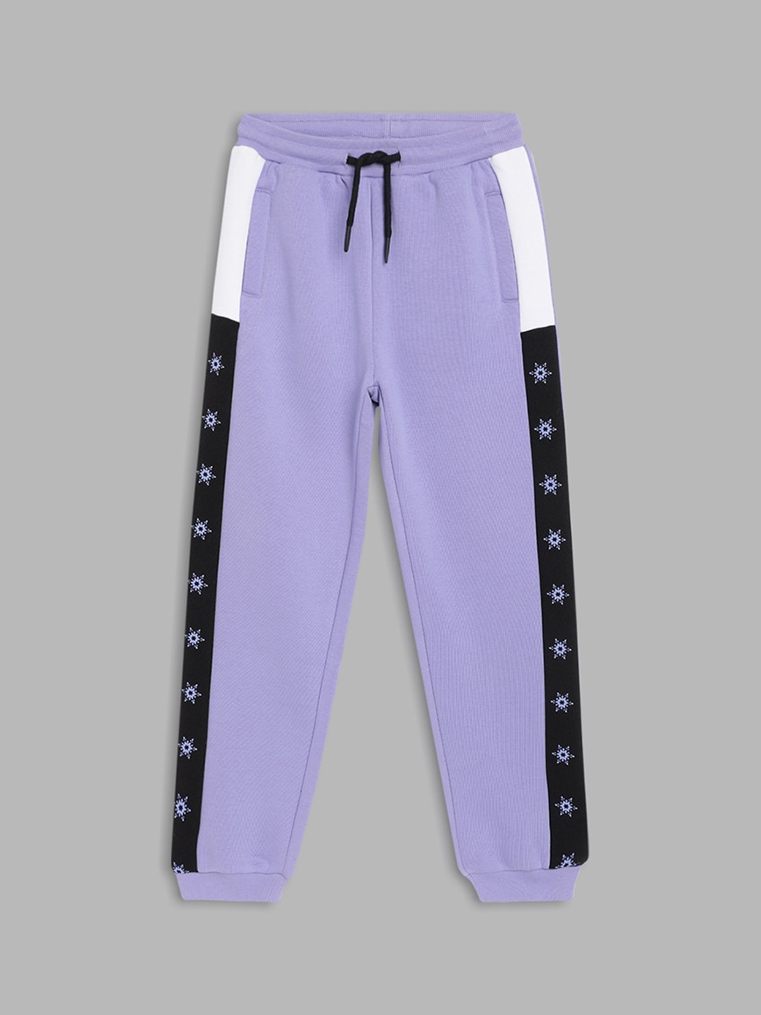 

Blue Giraffe Girls Purple & Black Solid Joggers