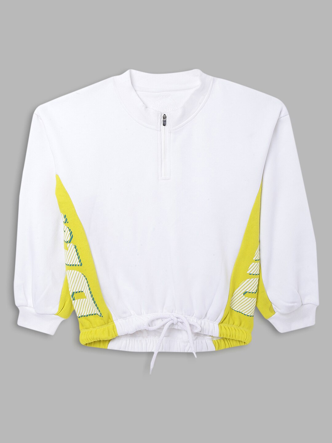 

Blue Giraffe Girls White Colourblocked Sweatshirt