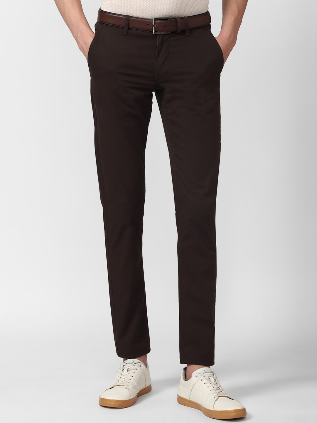 

Van Heusen Sport Men Brown Solid Slim Fit Trousers