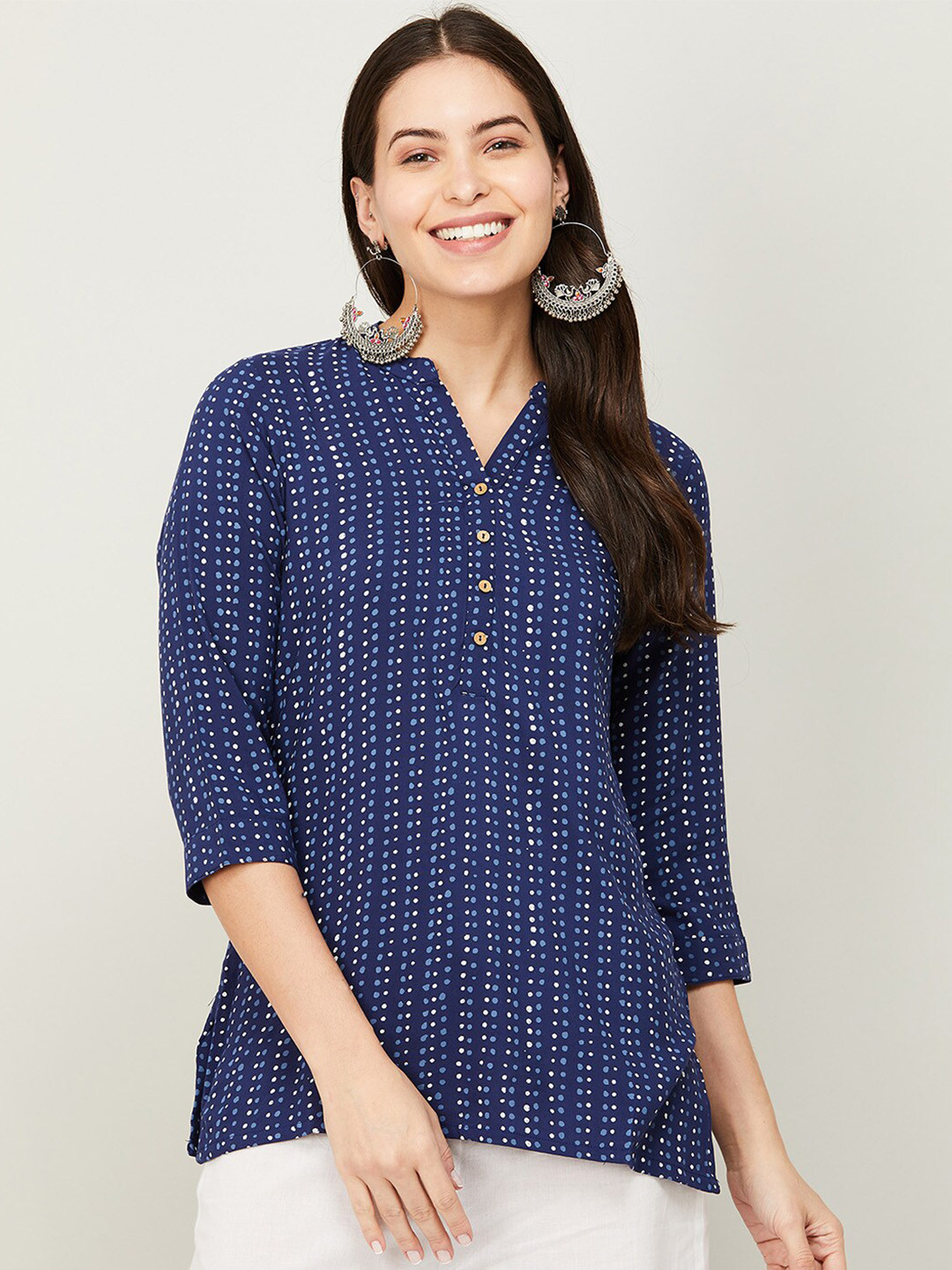 

Melange by Lifestyle Blue Geometric Printed Kurti