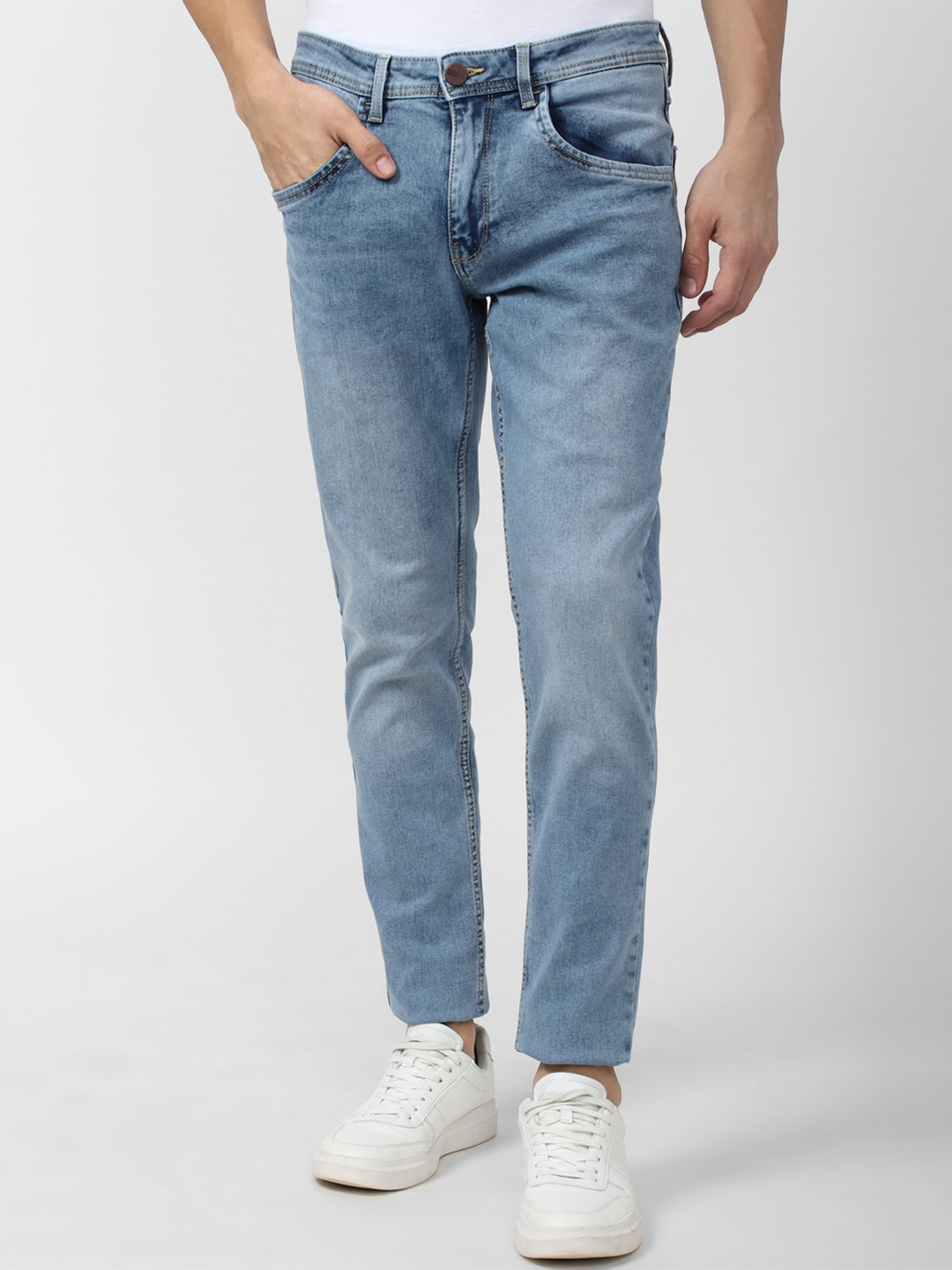 

V Dot Men Blue Skinny Fit Heavy Fade Jeans
