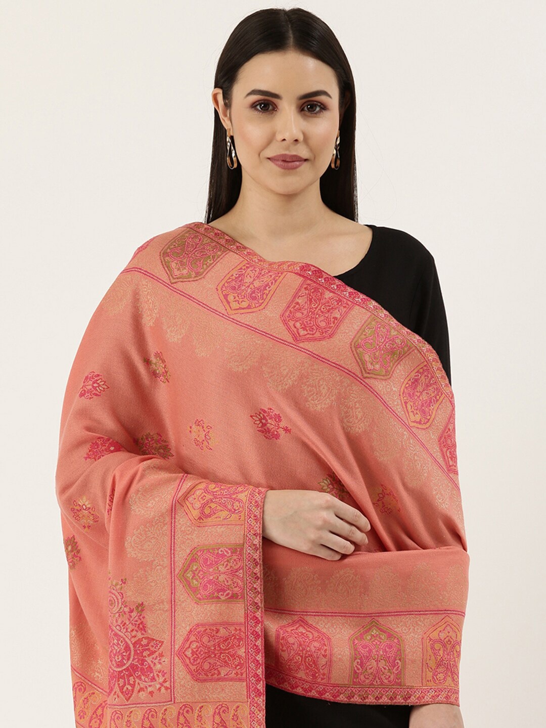 

Pashmoda Women Pink Kaani Woolen Shawl