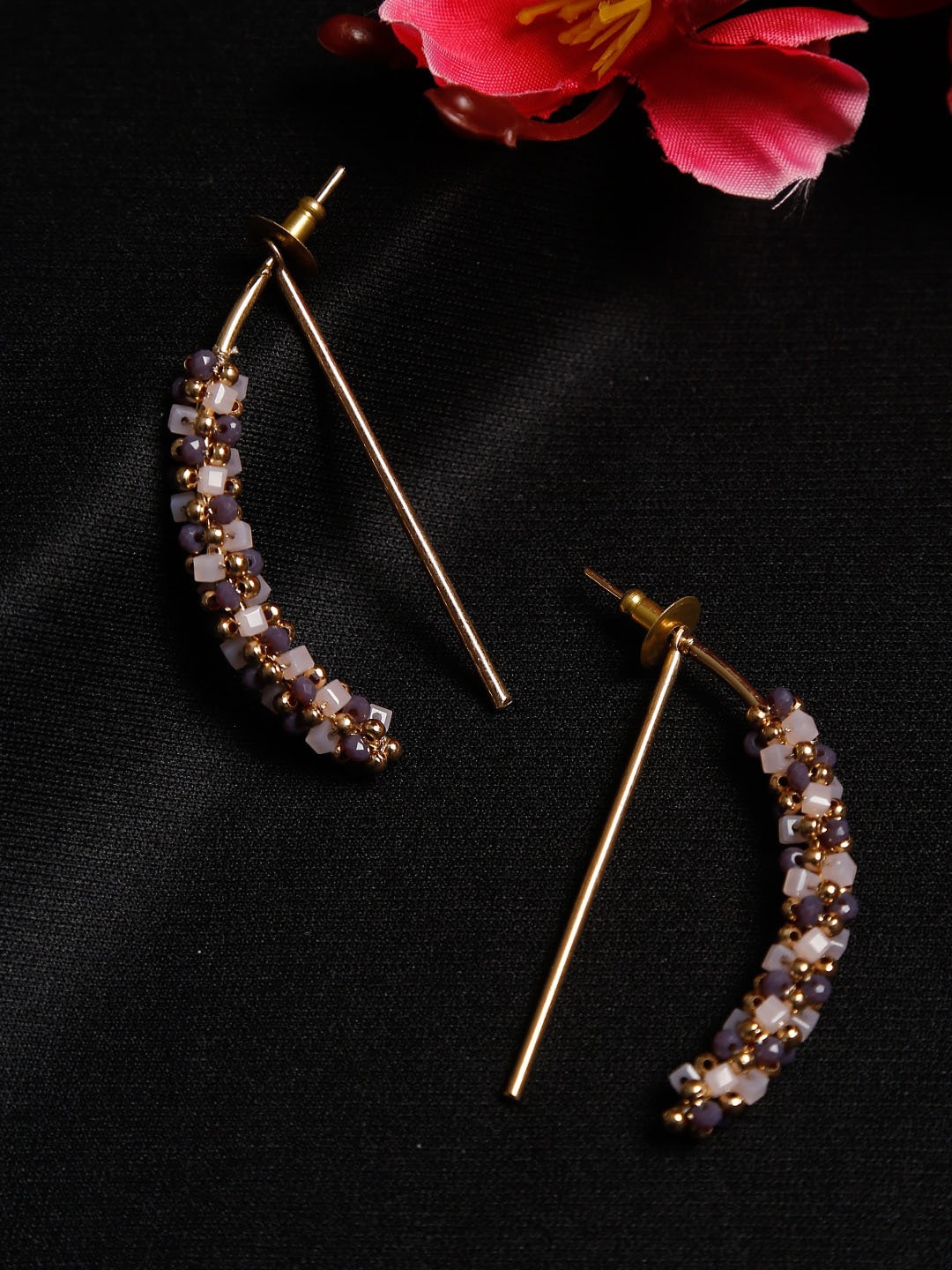 

Madame Rose Gold Contemporary Drop Earrings