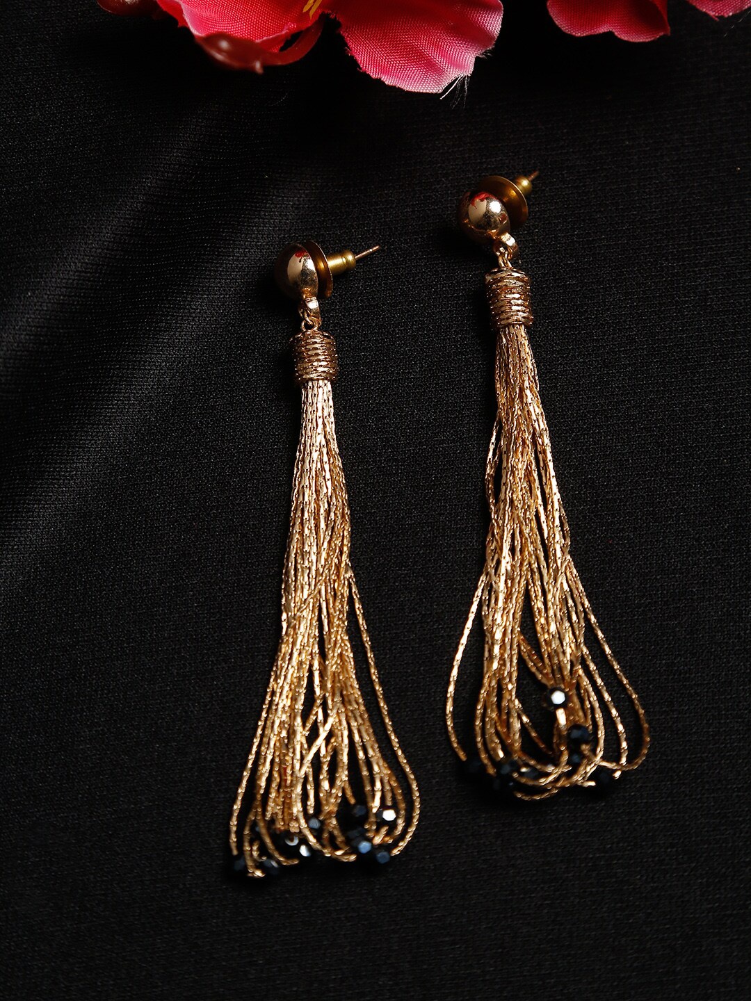 

Madame Women Rose Gold & Black Contemporary Drop Earrings