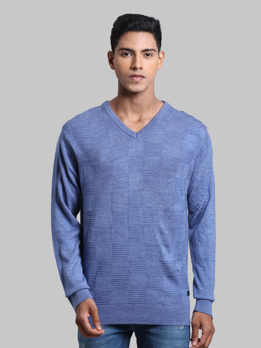 

Parx Men Blue Acrylic Pullover Sweater