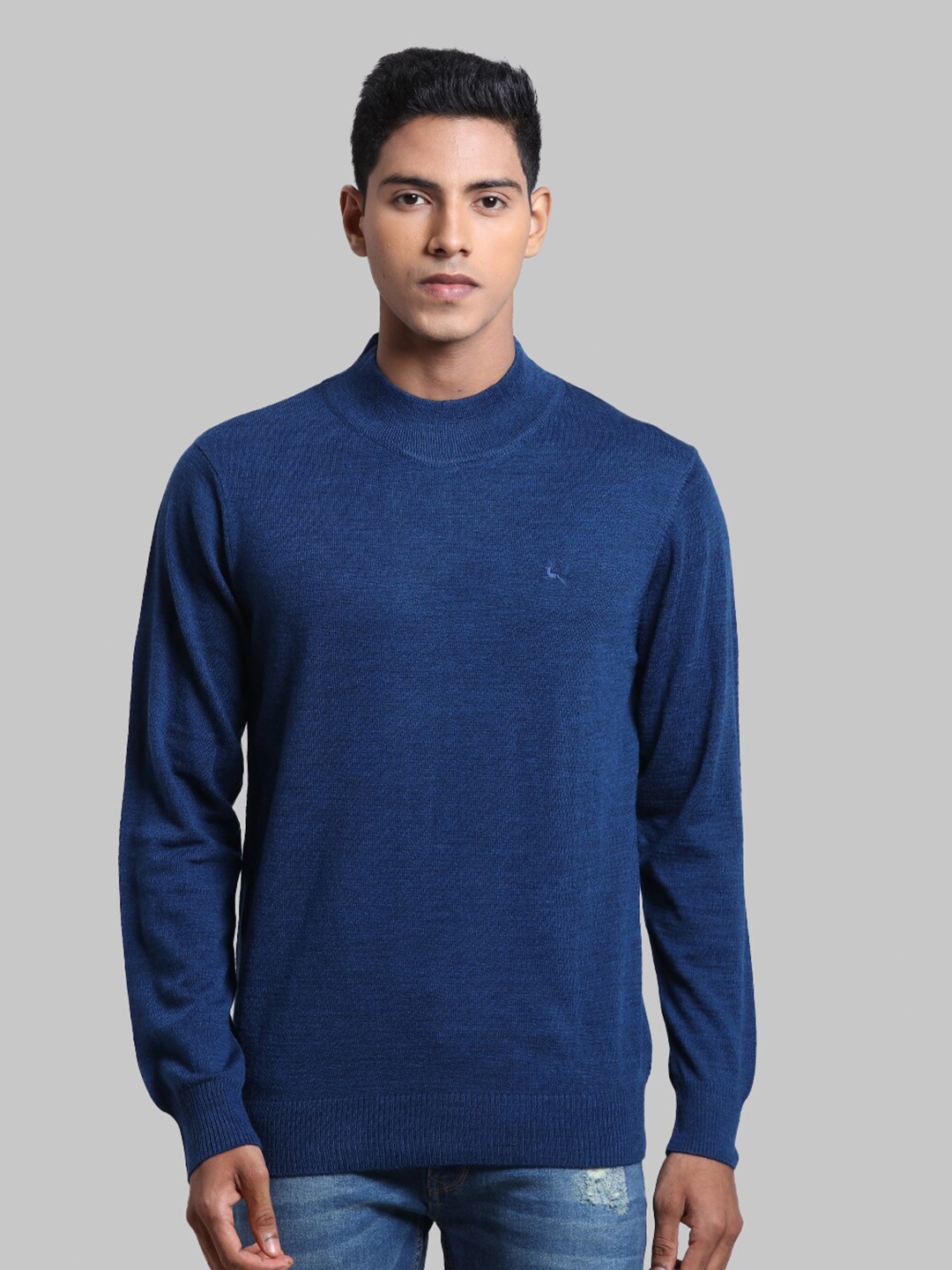 

Parx Men Blue Solid Pullover