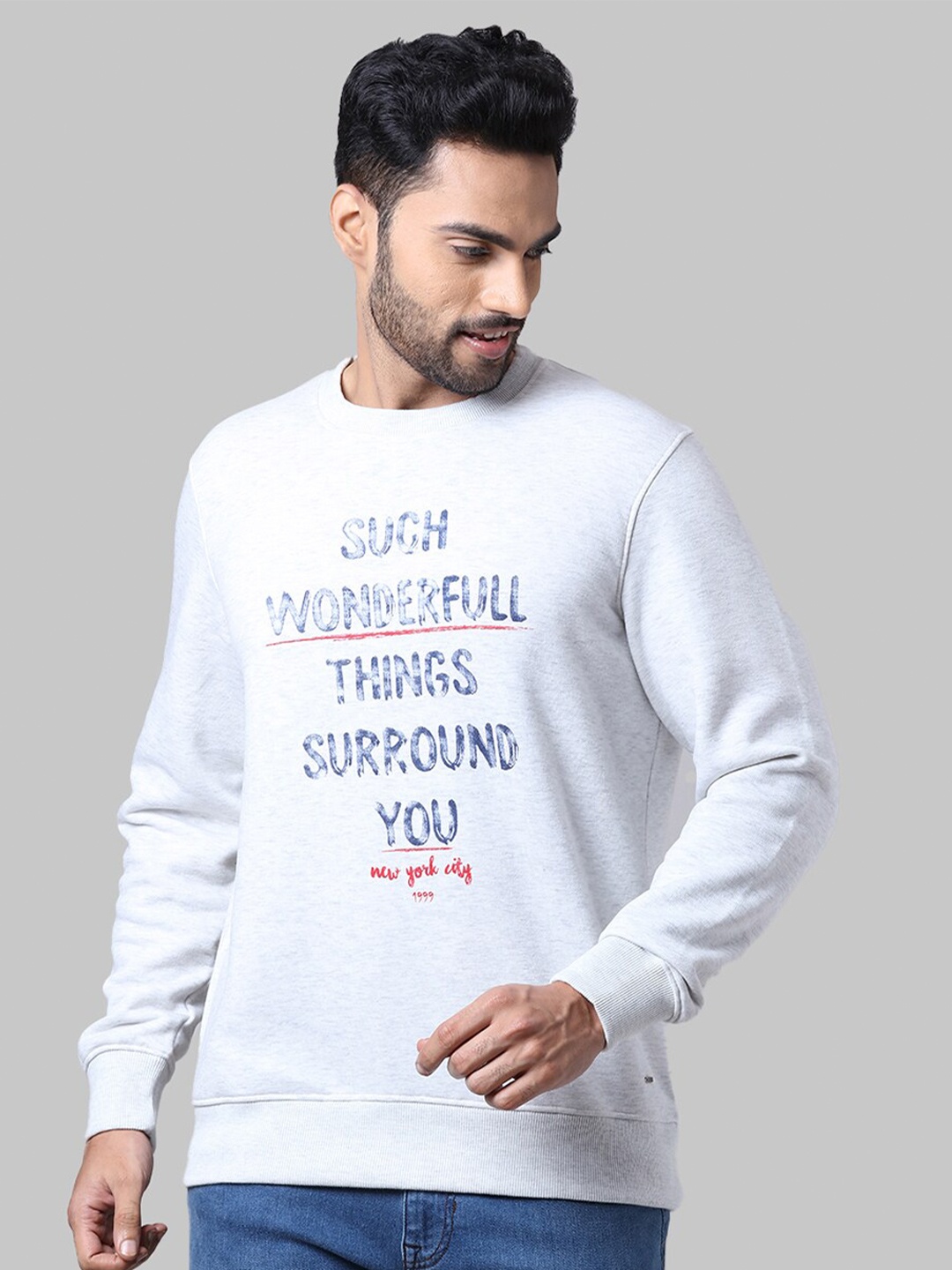 

Parx Men White Printed Sweatshirt