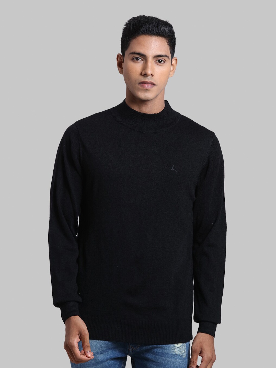 

Parx Men Black Solid Pullover