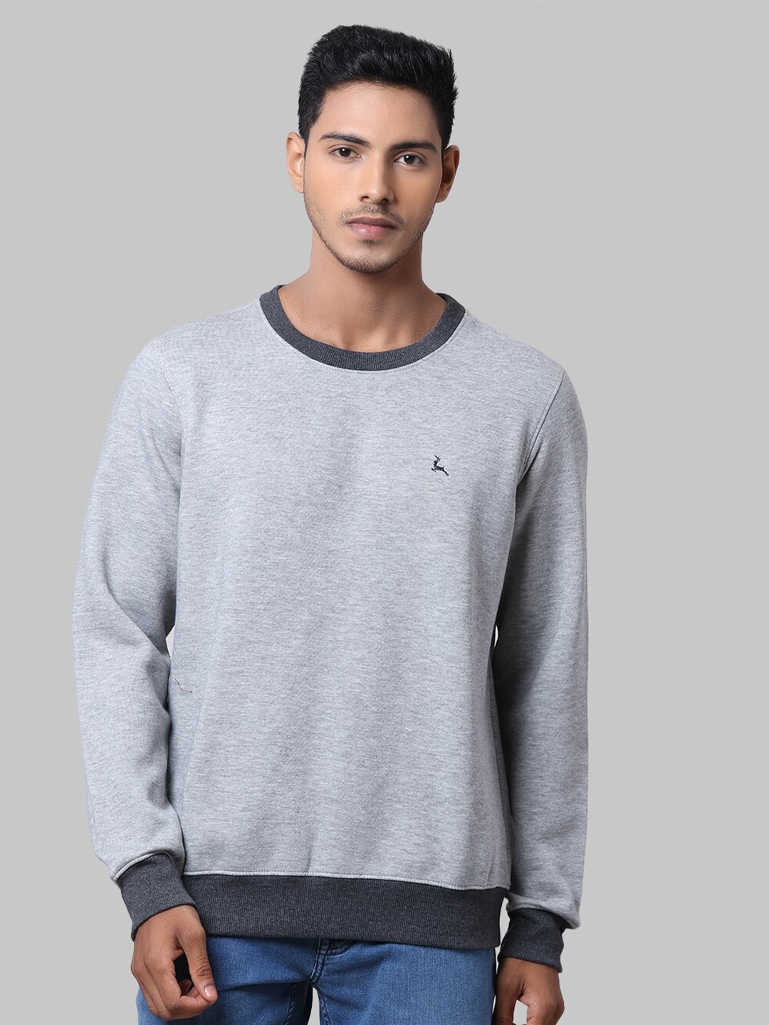 

Parx Men Grey Cotton Sweatshirt