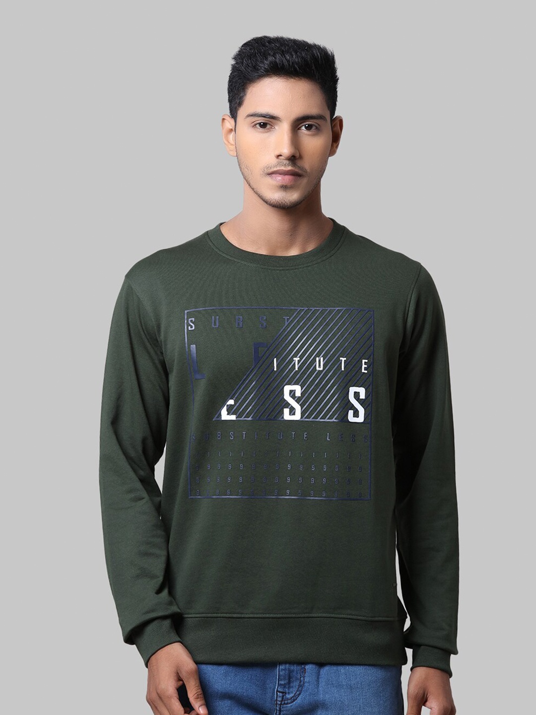 

Parx Men Green Printed Pullover Sweatshirt