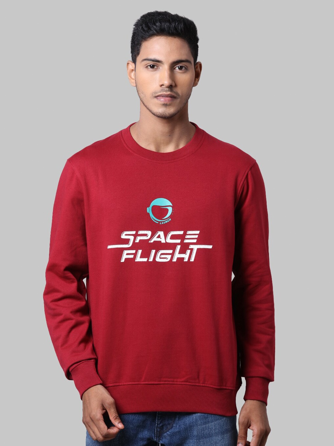 

Parx Men Maroon Printed Sweatshirt