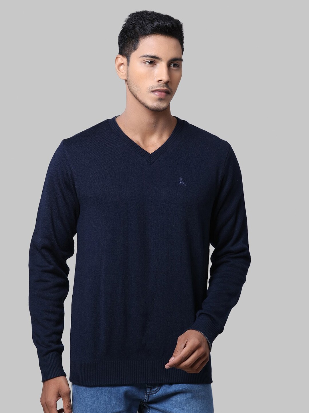 

Parx Men Blue & Grey Solid Pullover