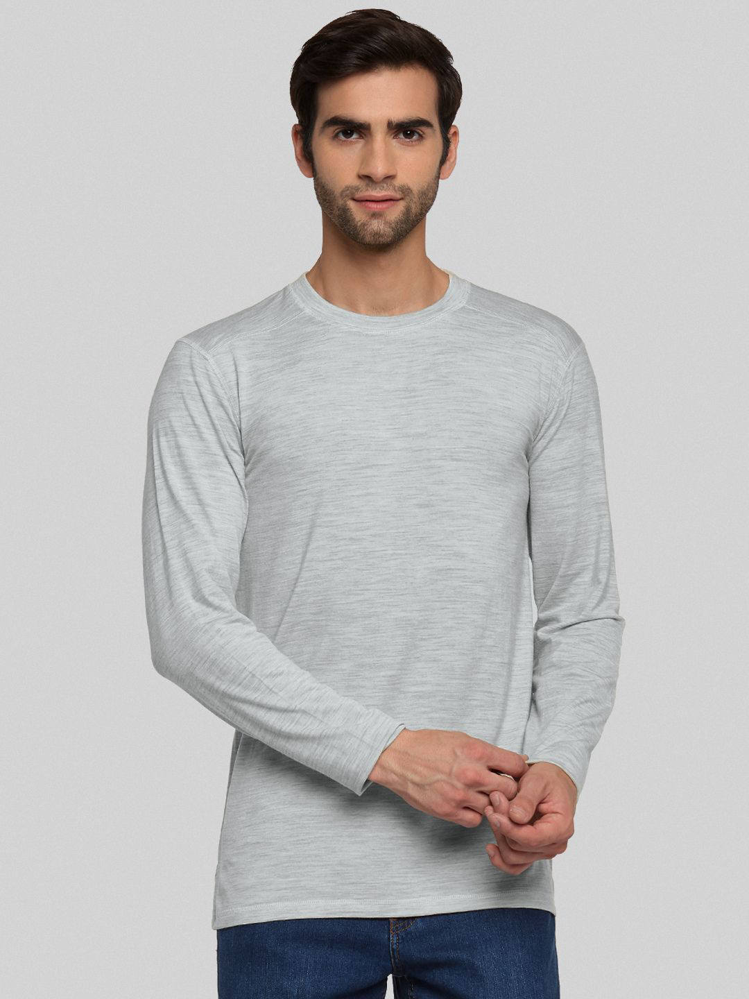 

Kosha Merino Wool & Bamboo Lightweight Heat Retention Thermal Top, Grey