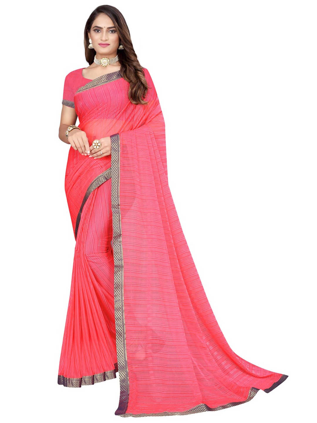 

Silk Bazar Pink & Gold-Toned Woven Design Mysore Silk Saree
