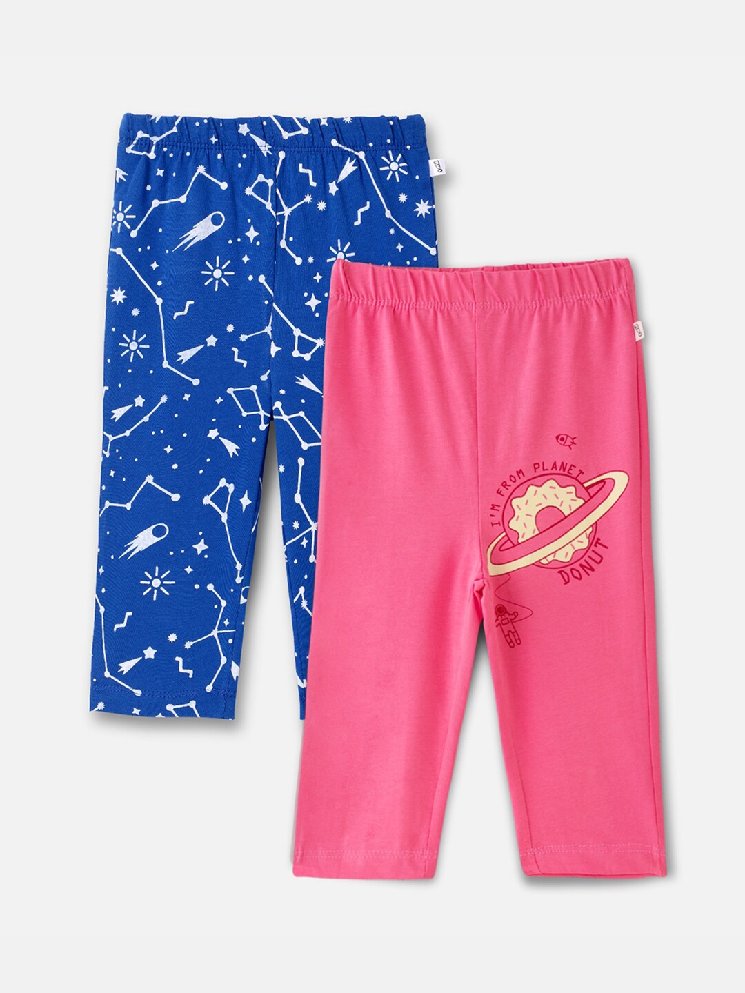 

You Got Plan B Girls Pack Of 2 Blue & Pink Printed Capris