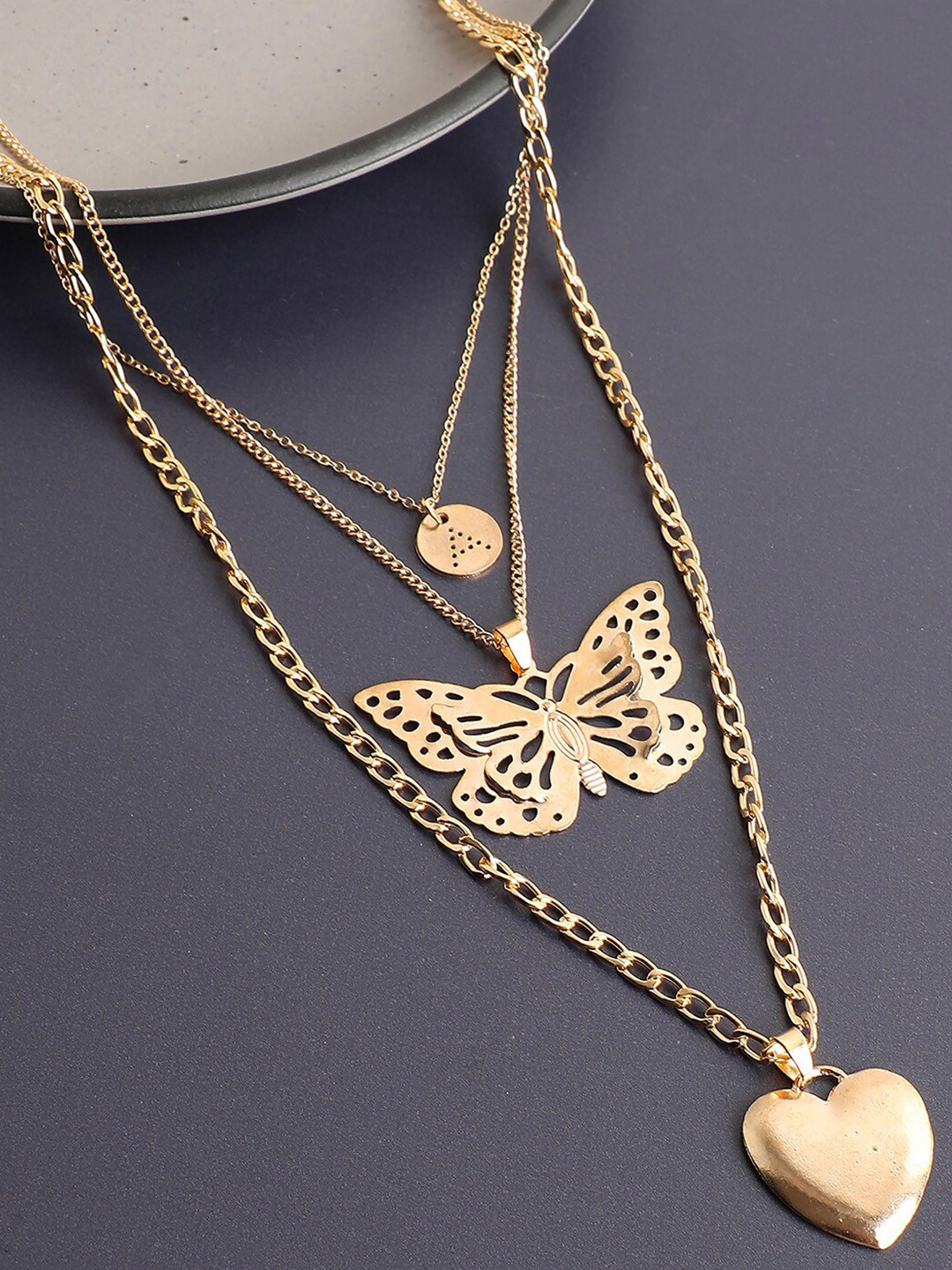 

SOHI Gold-Plated Layered Necklace