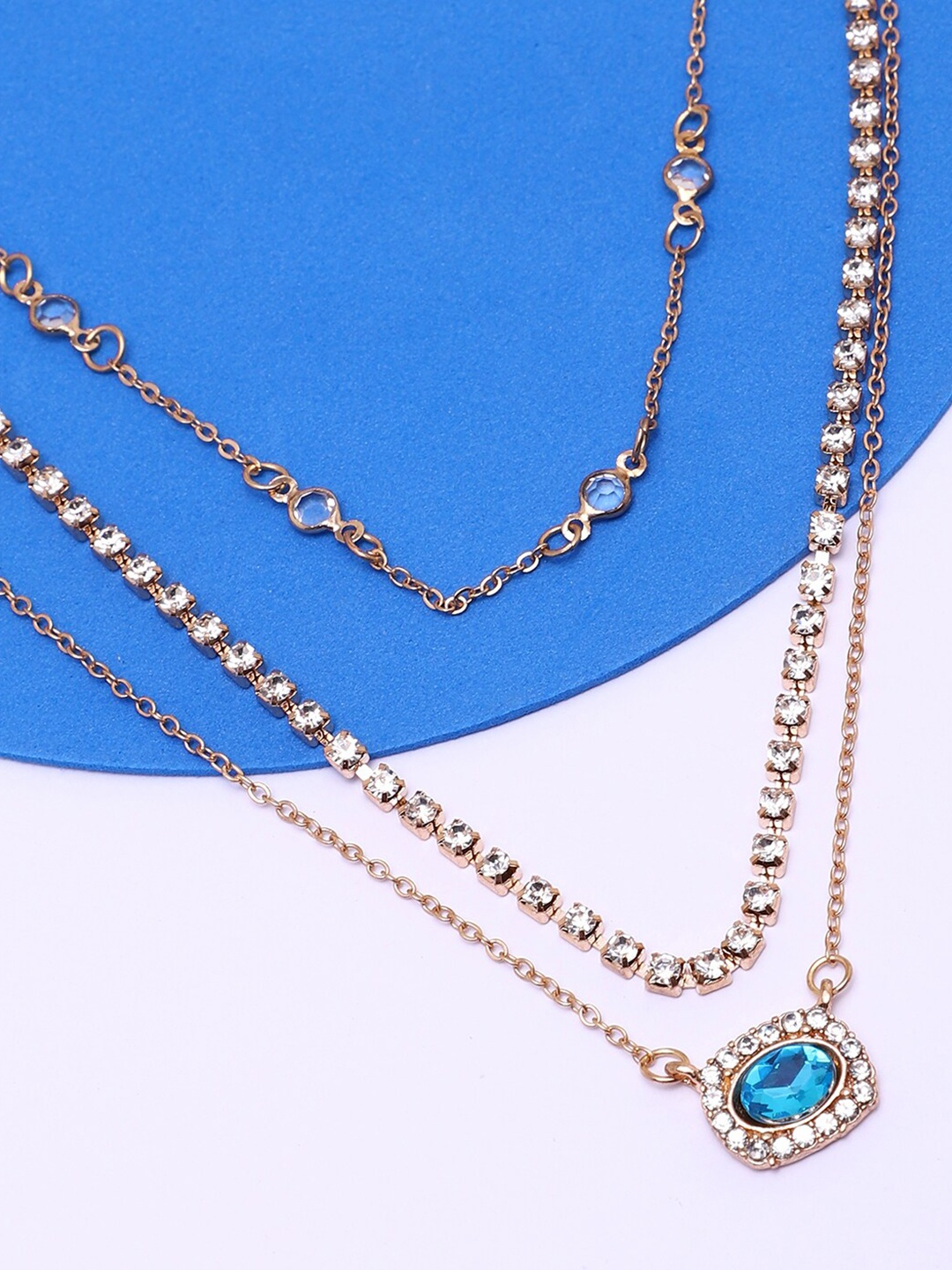 

SOHI Women Gold-Toned & White Gold-Plated Layered Chain