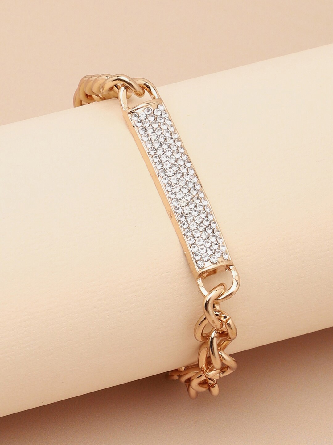 

SOHI Women Gold-Toned & White Gold-Plated Wraparound Bracelet