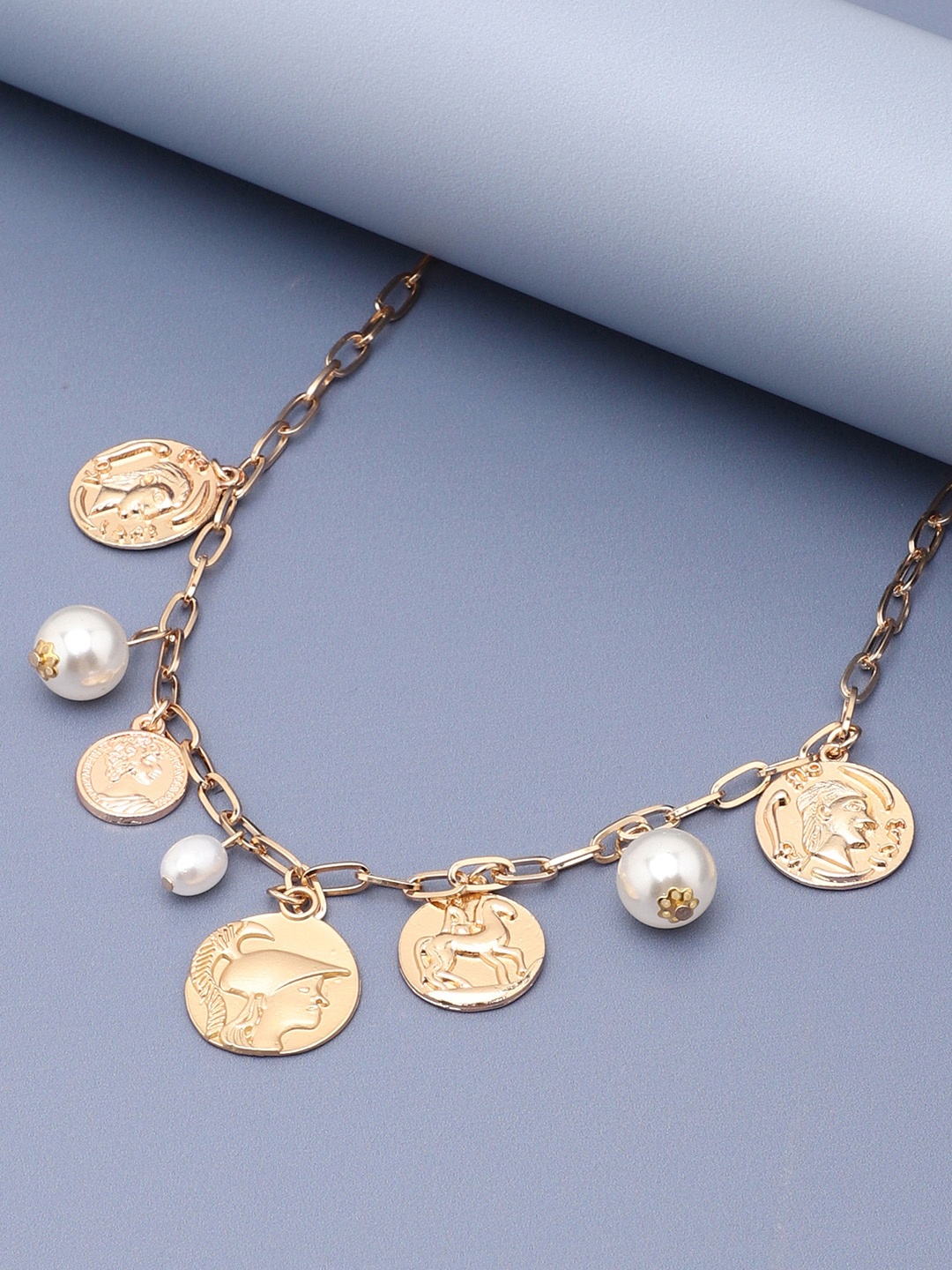 

SOHI Women Gold-Toned & White Gold-Plated Chain