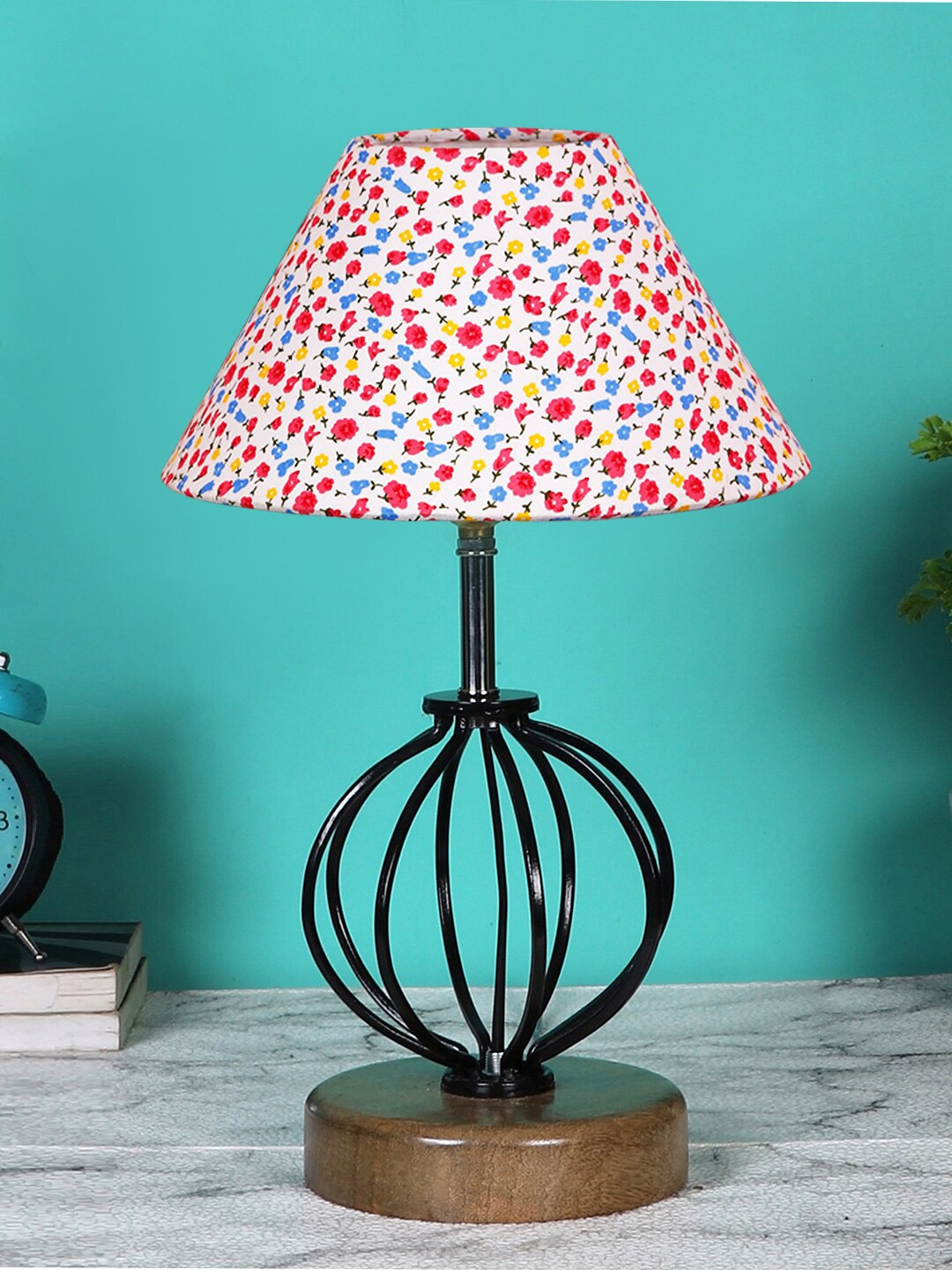 

Devansh White & Red Printed Table Lamps