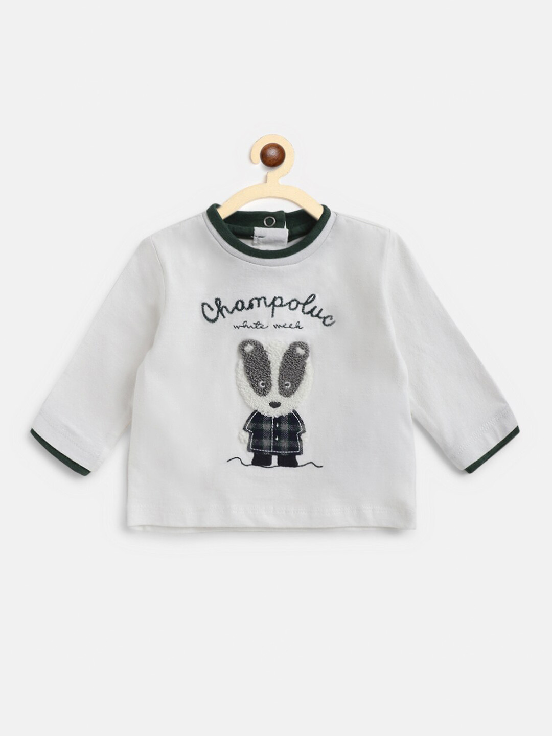 

Chicco Boys White & Black Printed Pure Cotton T-shirt
