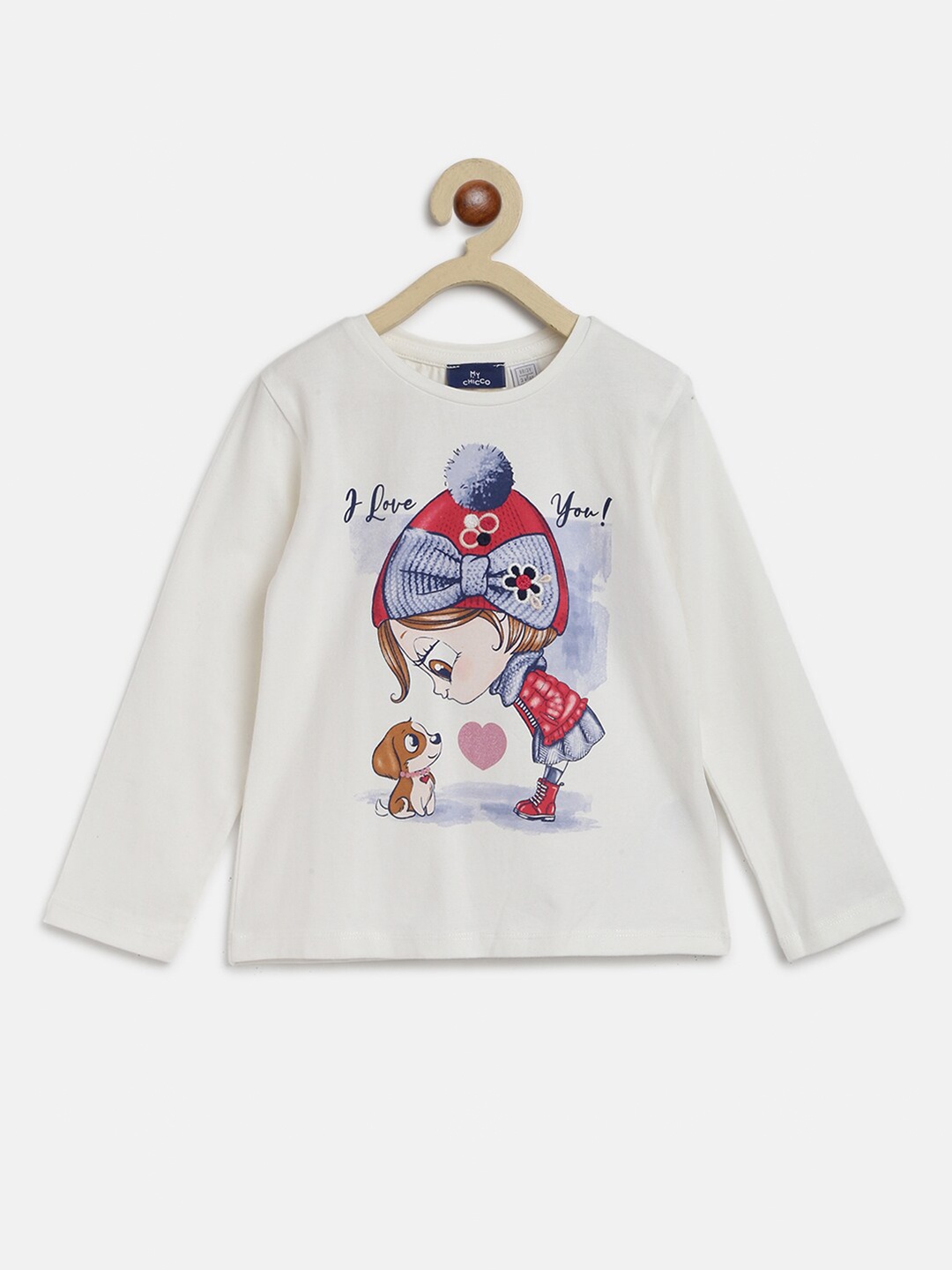 

Chicco Girls Off White Printed T-shirt