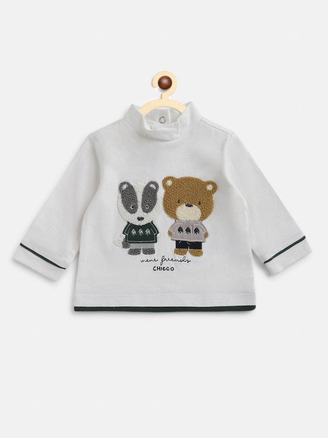 

Chicco Boys White Printed Pure Cotton Applique T-shirt