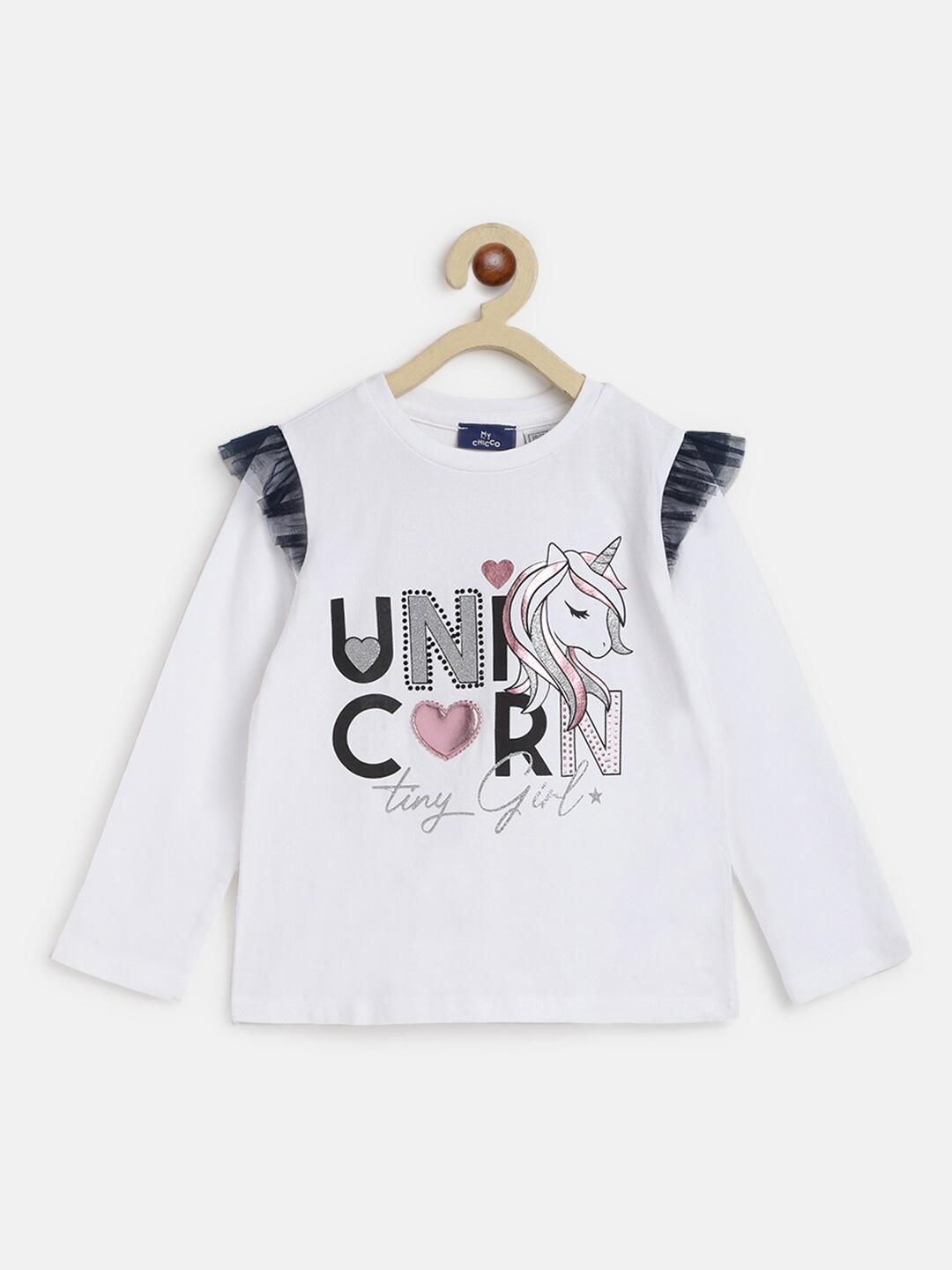 

Chicco Girls Off White Typography Printed T-shirt