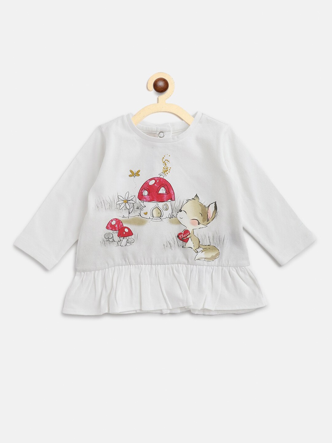 

Chicco Girls Off White Printed T-shirt