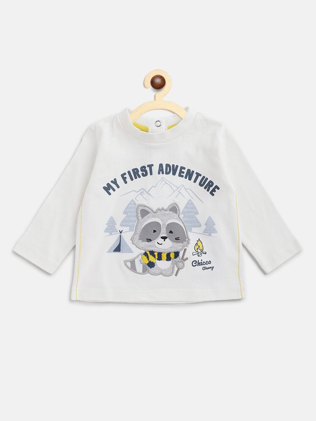 

Chicco Boys White Printed Pure Cotton T-shirt