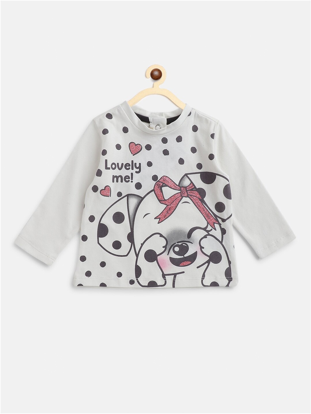 

Chicco Girls Cream-Coloured Printed T-shirt