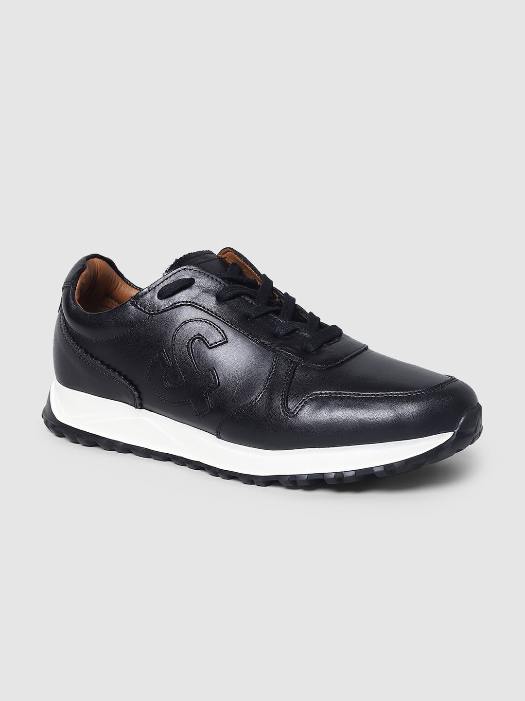 

Jack & Jones Men Black Printed Leather Sneakers