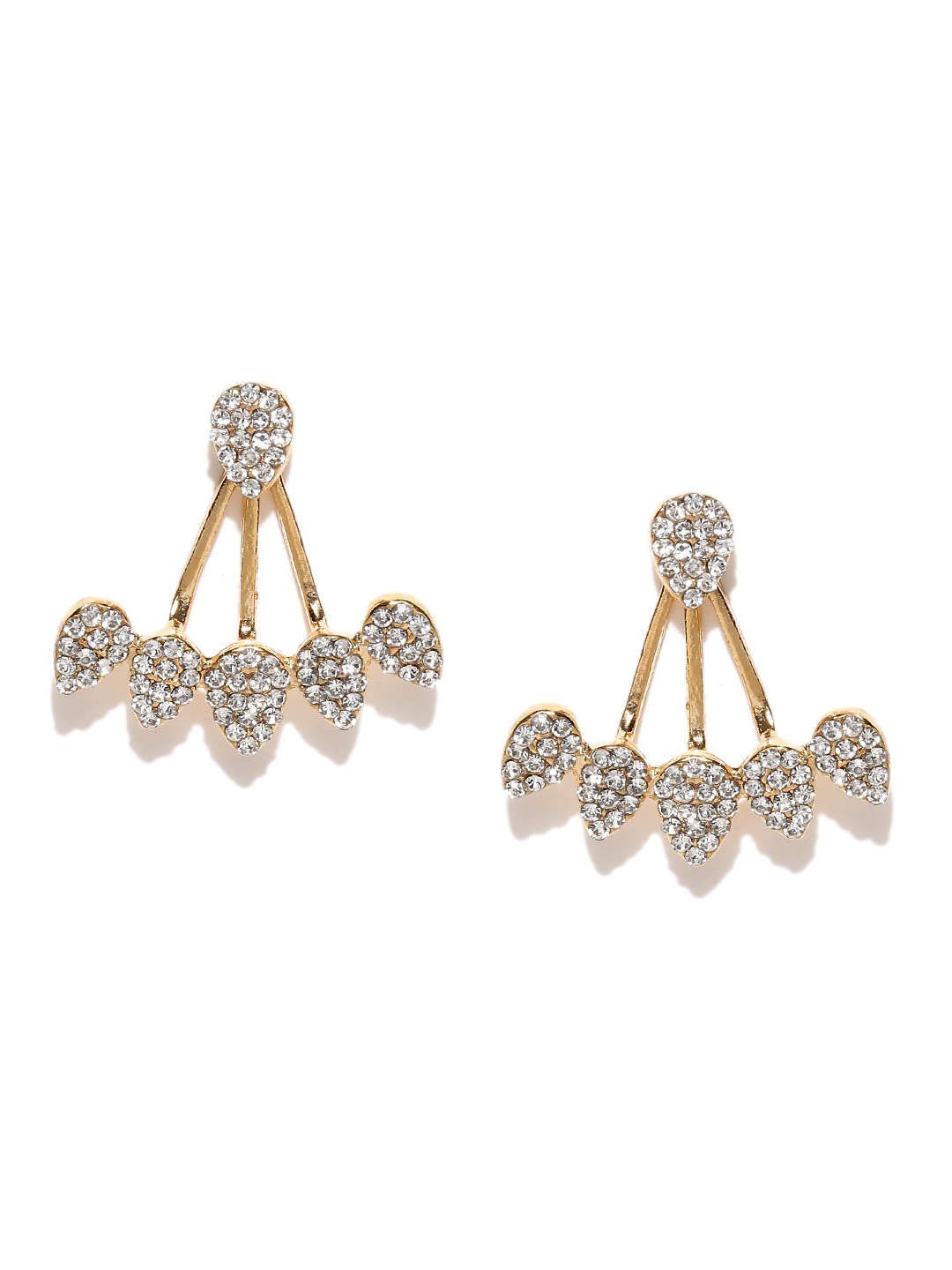 

OOMPH Gold-Toned Stone-Studded Ear Jackets