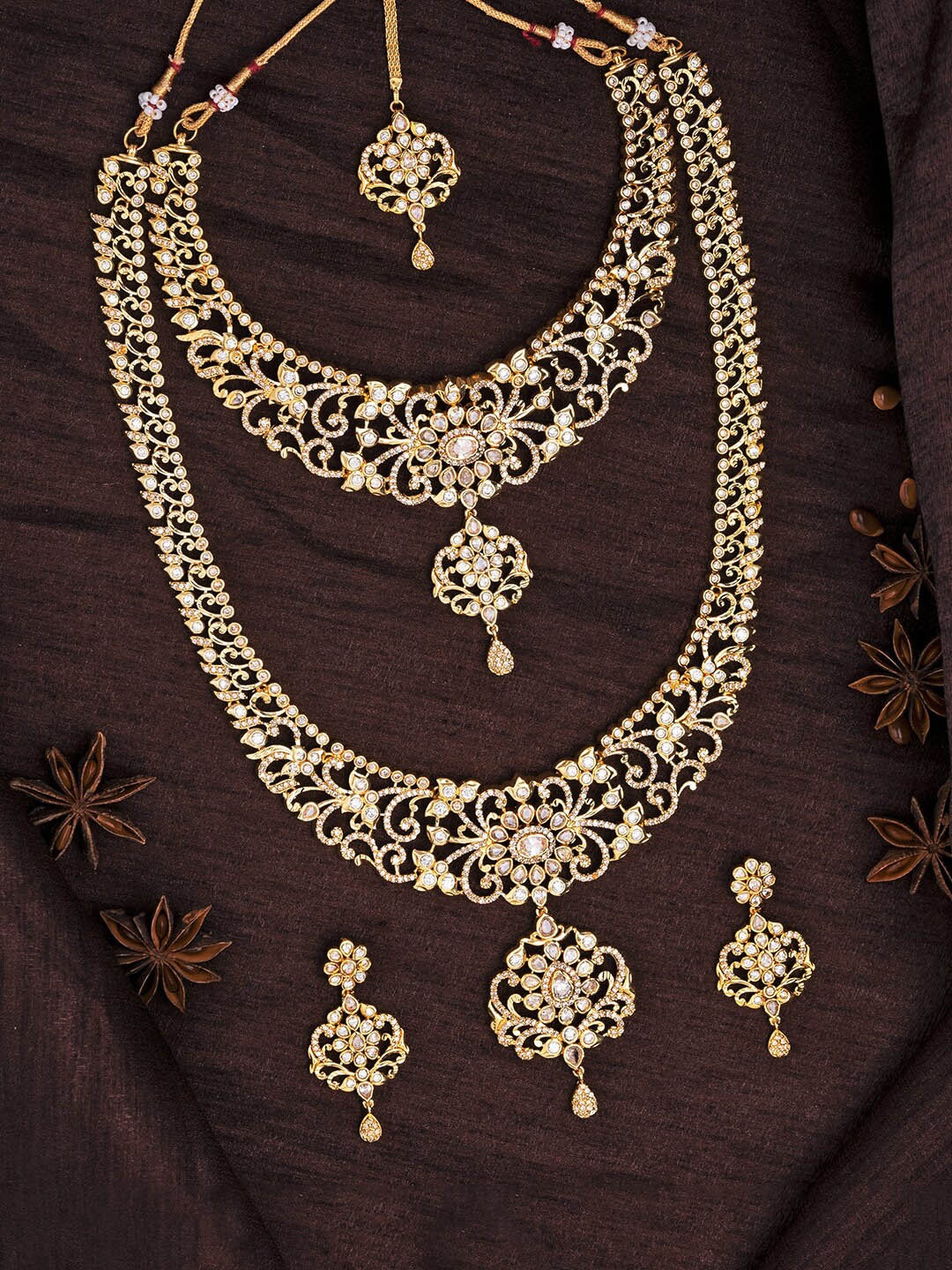 

Estele Gold-Plated CZ-Studded Jewellery Set