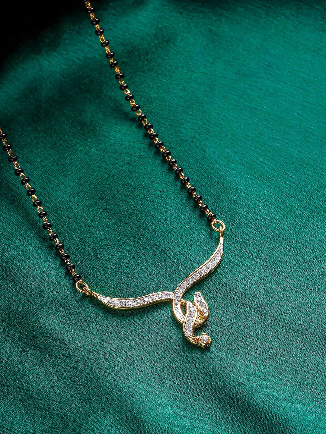 

Estele Gold Plated Splice Designer Mangalsutra Jewellery Set