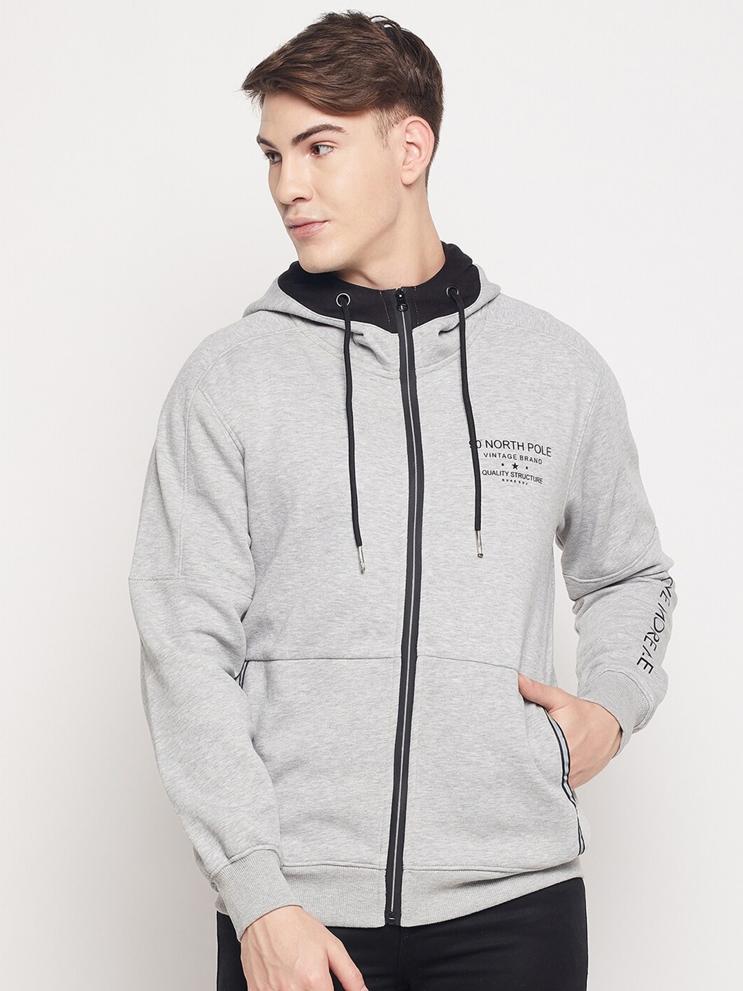 

Duke Men Grey Hooded Sweatshirt