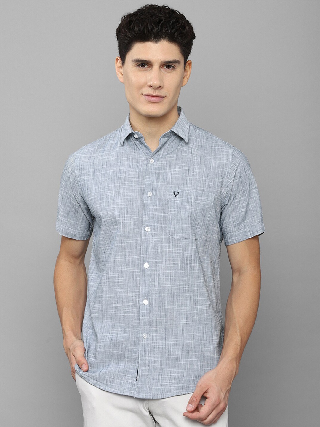

Allen Solly Men Blue Slim Fit Pure Cotton Casual Shirt