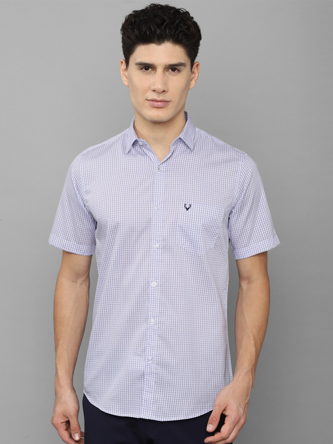 

Allen Solly Men Purple Slim Fit Micro Checks Checked Casual Shirt