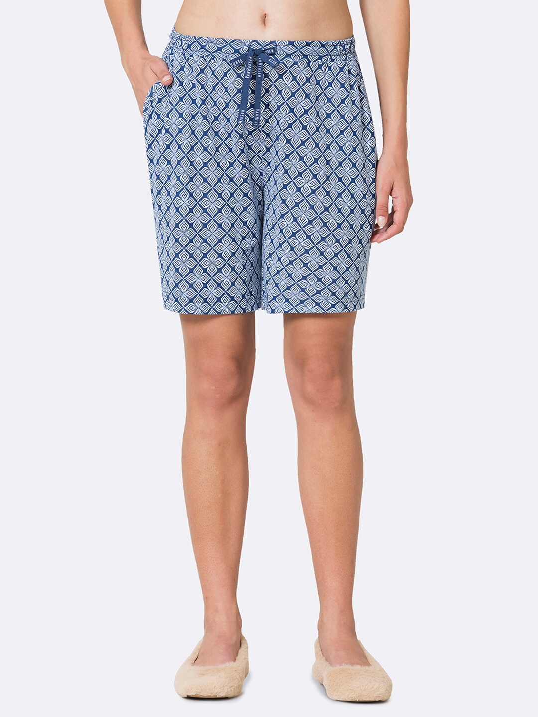 

Van Heusen Women Printed Functional Pocket Lounge Shorts, Blue