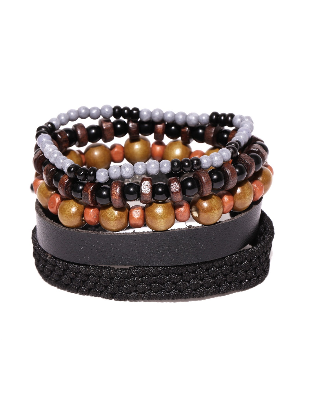

Blueberry Men Set of 5 Bracelets, Black