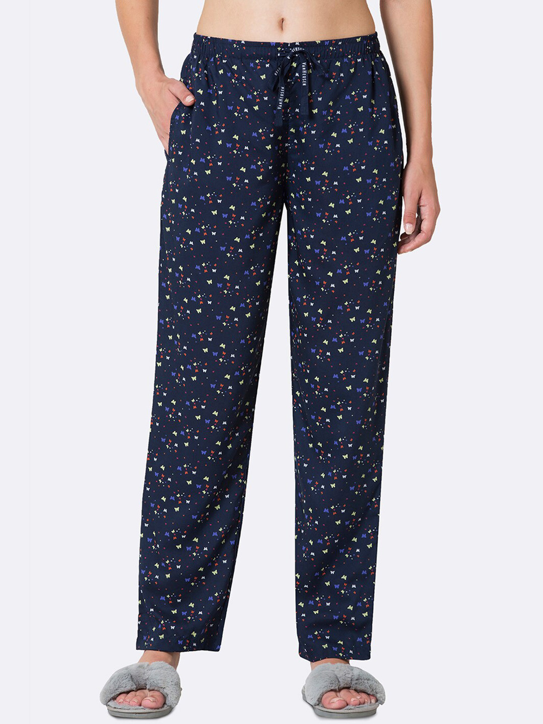 

Van Heusen Women Navy Blue Printed Pure Modal Lounge Pants