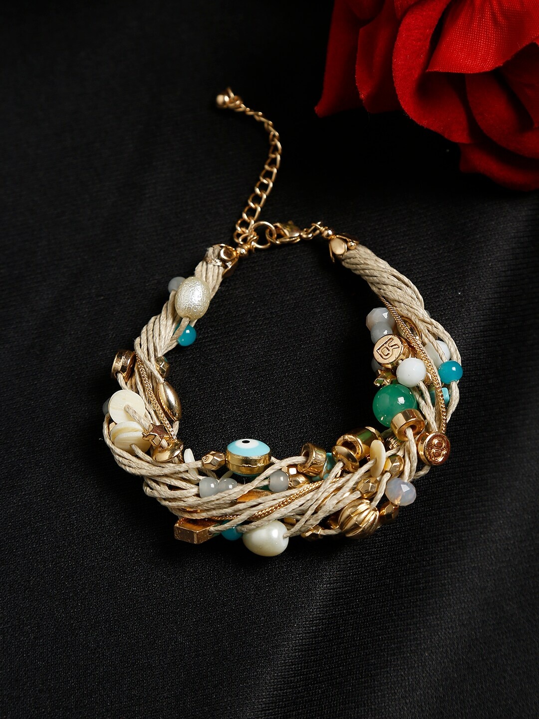 

Madame Women Rose Gold & White Rose Gold-Plated Multistrand Bracelet
