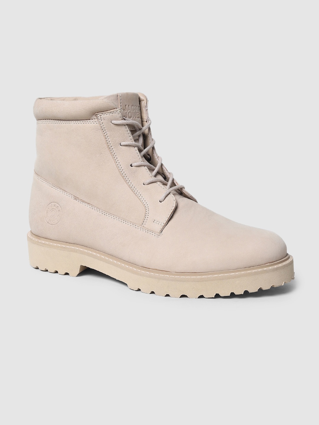 

Jack & Jones Men Beige Solid Regular Boots