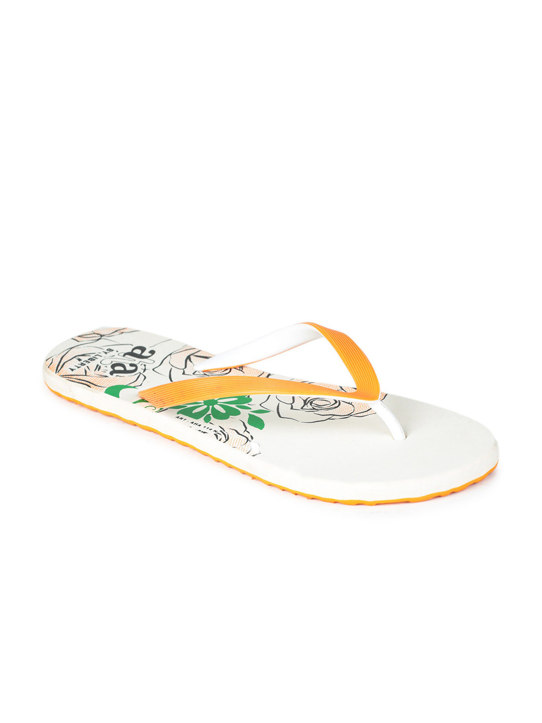 

Liberty Women White & Orange Thong Flip-Flops