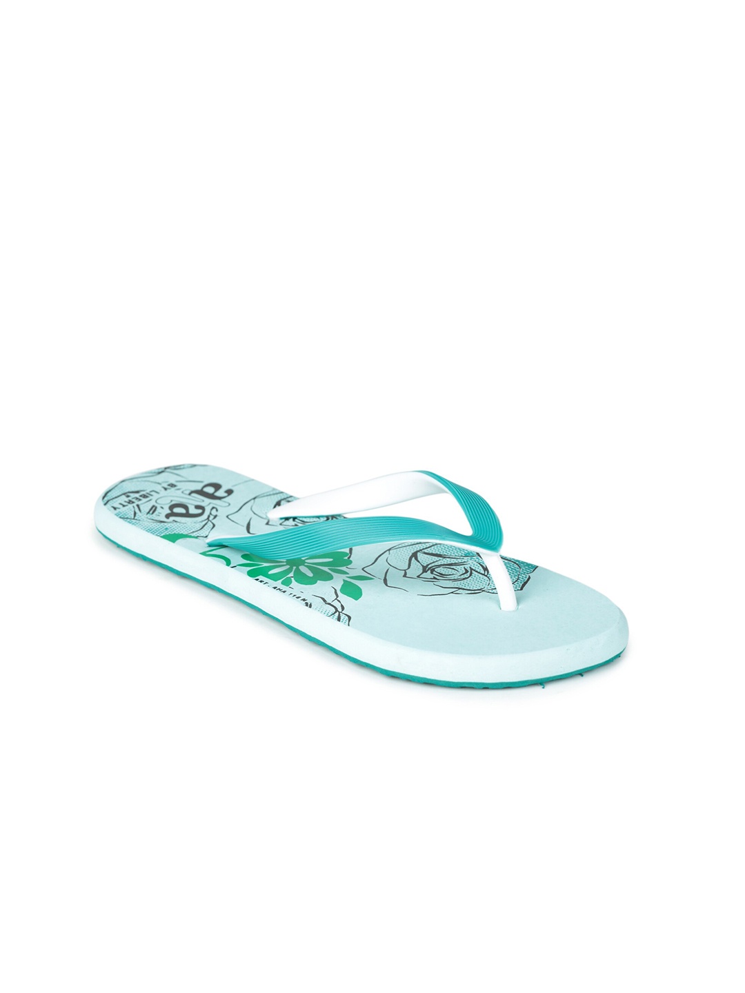 

Liberty Women Green & White Printed Thong Flip-Flops