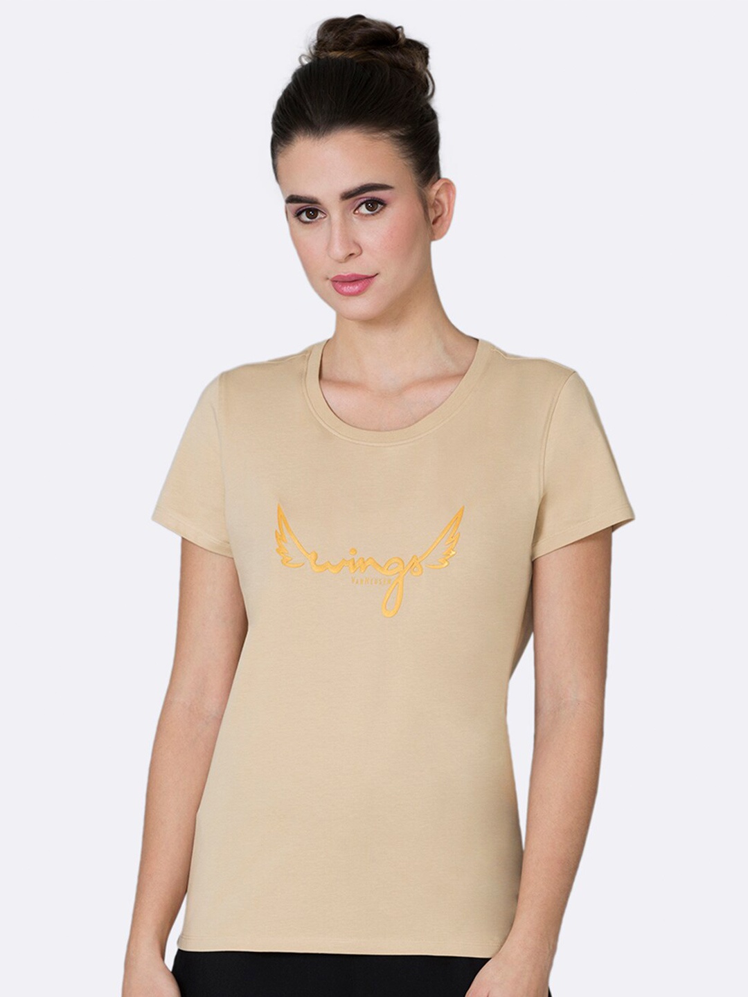 

Van Heusen Front Print Round Neck Short Sleeve Lounge T-Shirt, Beige