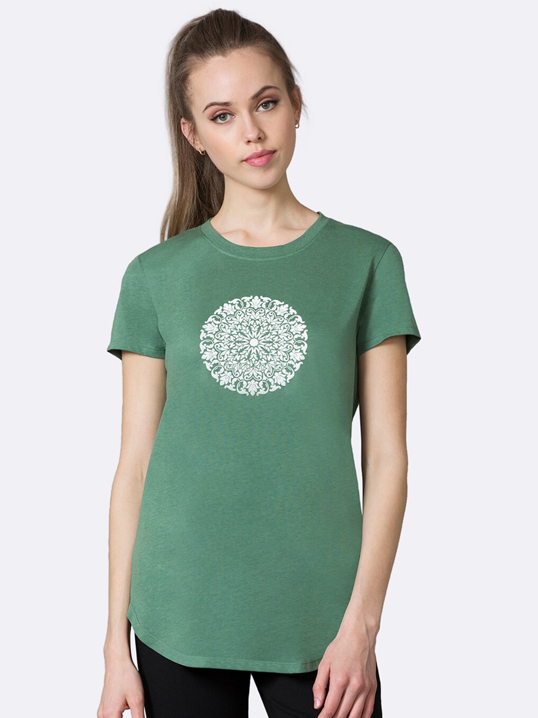 

Van Heusen Front Print Round Neck Short Sleeves Lounge T-Shirt, Green