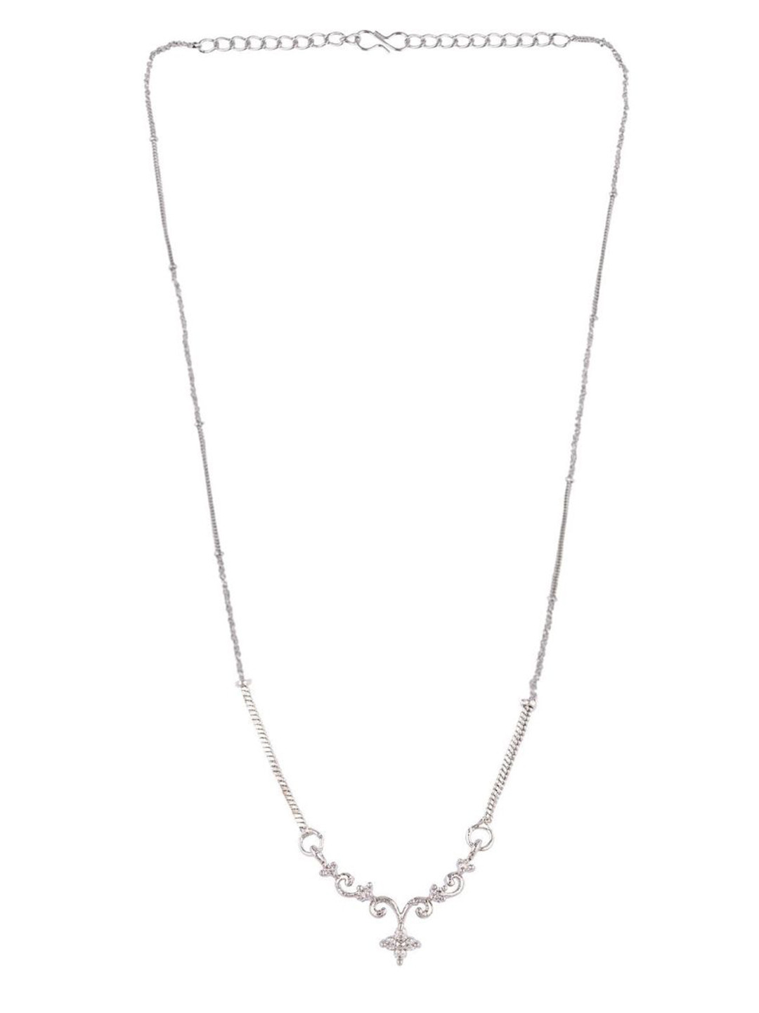 

Efulgenz Silver-Toned Rhodium-Plated Chain