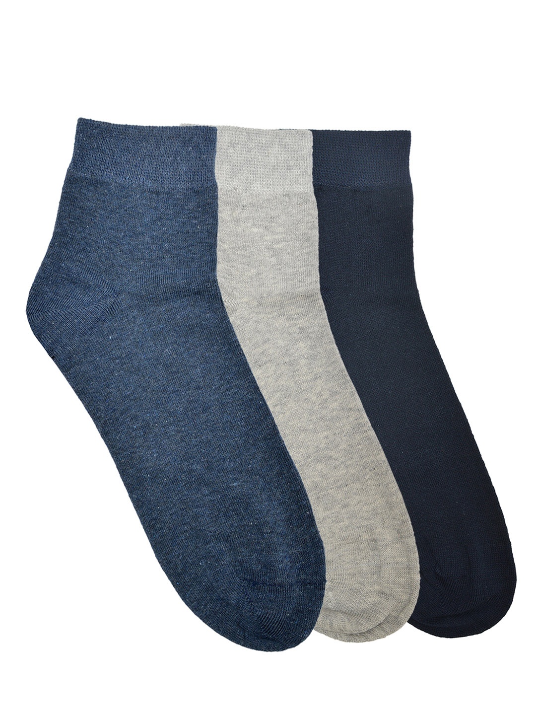 

MARC Men Set Of 3 Ankle-Length Socks, Grey melange